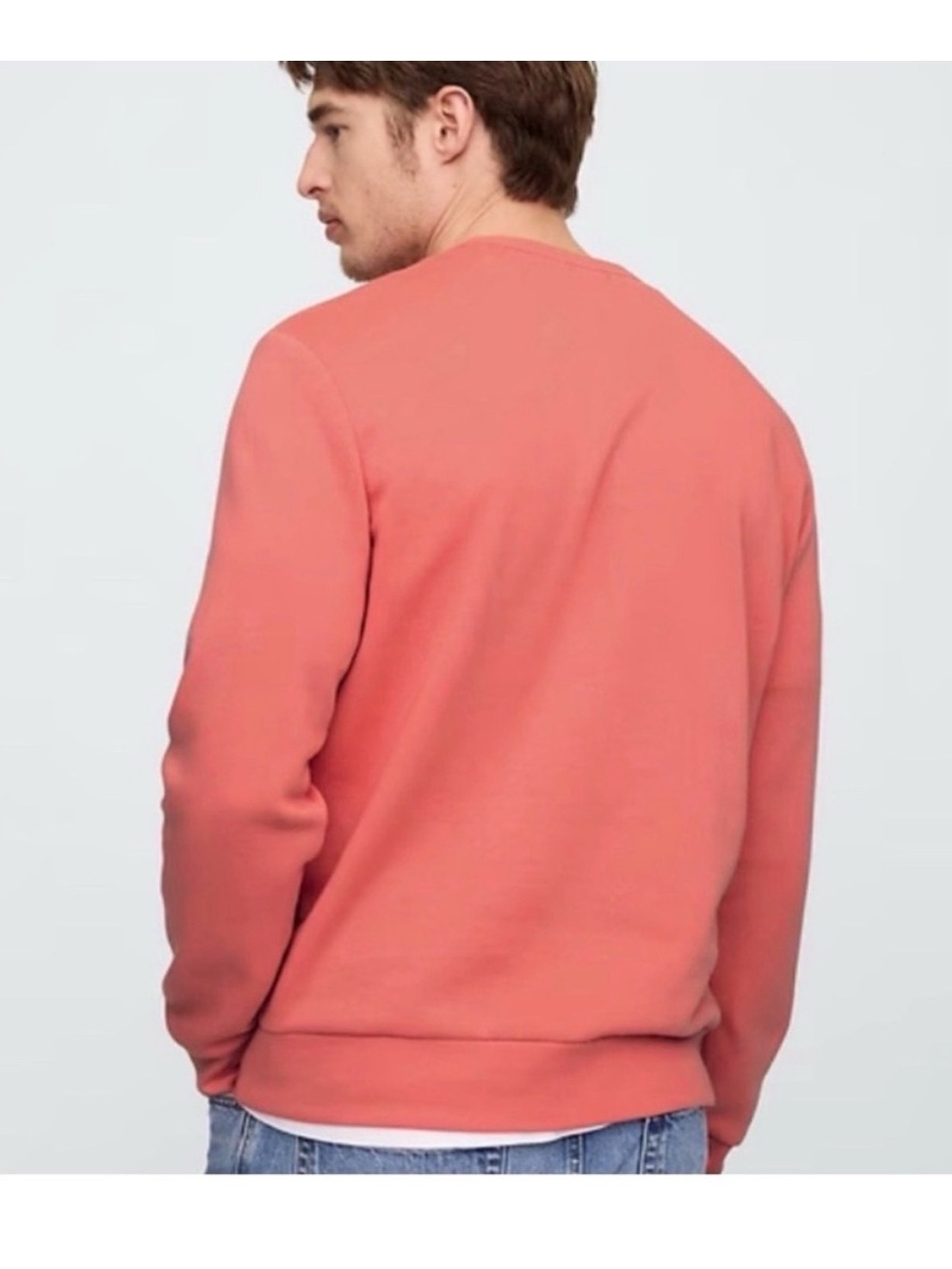 GAP Men's Coral-Pink Crewneck Sweatshirt - Picture 2 of 8